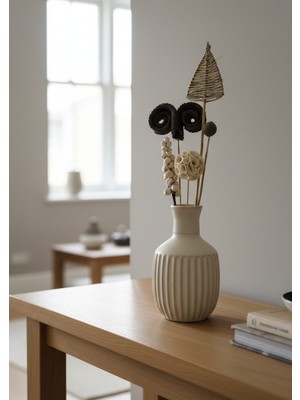 B'Clara Home Tropikal Doğal Kuru Çiçek Vazo Çiçeği