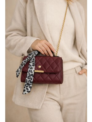 Tabris Luxary Siyah Kapitone Kadın Omuz Çantası – Zincir Askılı Şallı Mini El ve Çapraz Çanta