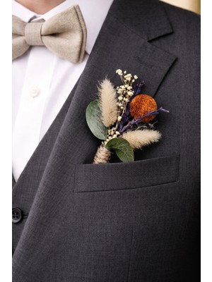 B'Clara Home Renkli Yaka Çiçeği, Hediye Çiçek, Damat Yaka Çiçeği, Özel El Yapımı Doğal Kuru Çiçek