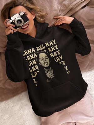 Sevbano Lana Del Ray Baskılı Unisex Oversize Şarkıcı Hoodie