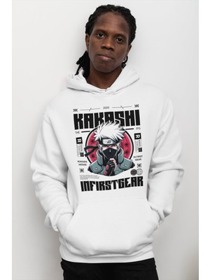 Sevbano Tasarım Kakashi Hatake Naruto Baskılı Unisex Oversize Anime Hoodie
