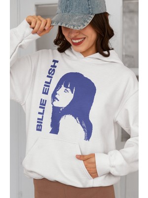 Sevbano Billie Eilish Baskılı Unisex Oversize Şarkıcı Hoodie