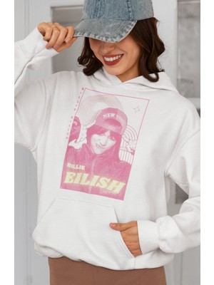 Sevbano Billie Eilish Baskılı Unisex Oversize Şarkıcı Hoodie