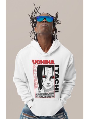 Sevbano Itachi Uchiha Naruto Baskılı Unisex Oversize Anime Karakter Hoodie