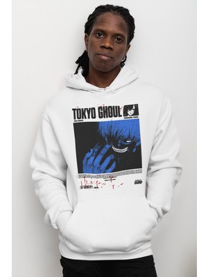 Sevbano Tokyo Ghoul Ken Kaneki Kirishima Touka Baskılı Unisex Oversize Anime Hoodie