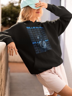 Sevbano Billie Eilish Baskılı Unisex Oversize Şarkıcı Hoodie