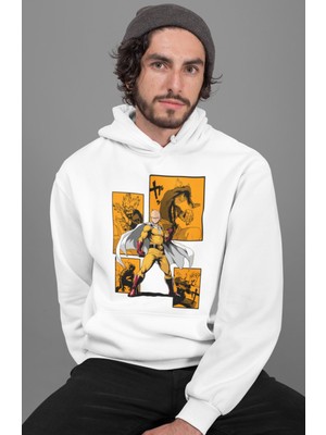 Sevbano Tasarım One Punch Man Baskılı Unisex Oversize Anime Hoodie