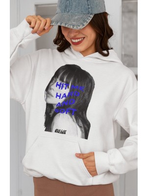 Sevbano Hit Me Hard And Soft Billie Eilish Baskılı Unisex Oversize Şarkıcı Hoodie