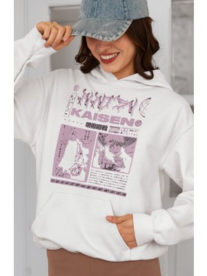 Sevbano Tasarım Satoru Gojo Jujutsu Kaisen Baskılı Unisex Oversize Anime Hoodie