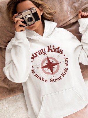 Sevbano Tasarım Stray Kids Baskılı Unisex Oversize Müzik Grubu Hoodie