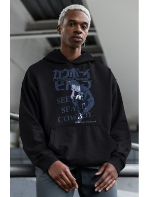 Sevbano Cowboy Bebop Space Cowboy Baskılı Unisex Oversize Anime Karakter Hoodie