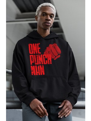 Sevbano One Punch Man Yazılı Unisex Oversize Anime Karakter Hoodie