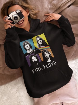 Sevbano Tasarım Pink Floyd Baskılı Unisex Oversize Müzik Grubu Hoodie