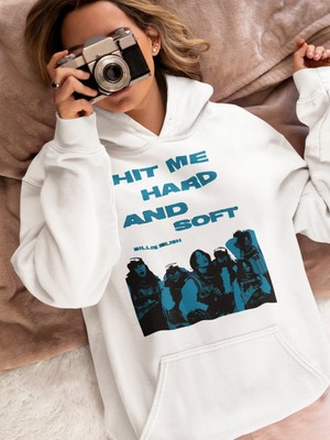 Sevbano Billie Eilish Hit Me Hard And Soft Baskılı Unisex Oversize Şarkıcı Hoodie