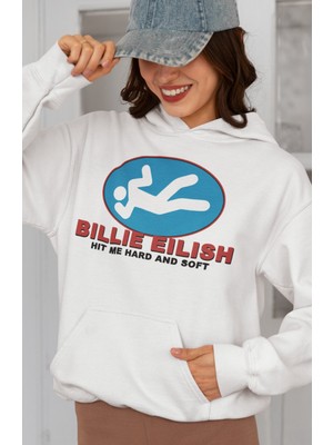 Sevbano Billie Eilish Hit Me Hard And Soft Baskılı Unisex Oversize Şarkıcı Hoodie