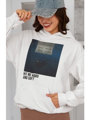 Sevbano Hit Me Hard And Soft Billie Eilish Baskılı Unisex Oversize Şarkıcı Hoodie