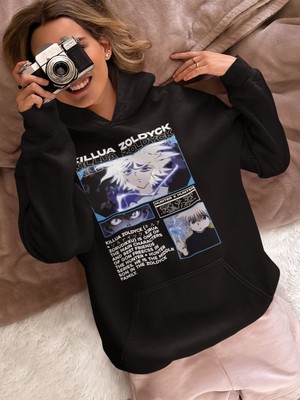 Sevbano Killua Zoldyck Baskılı Unisex Oversize Hunter x Hunter Anime Hoodie