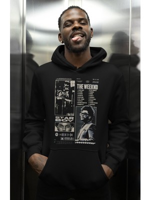 Sevbano Özel Tasarım Starboy The Weeknd Baskılı Unisex Oversize Rapper Şarkıcı Hoodie