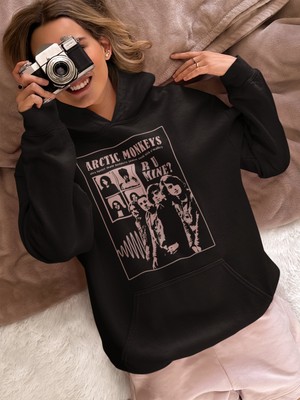 Sevbano Arctic Monkeys Rock Metal Müzik Grubu Baskılı Unisex Oversize Hoodie