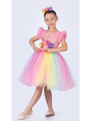 NerKids Kız Çok Unicorn Elbise