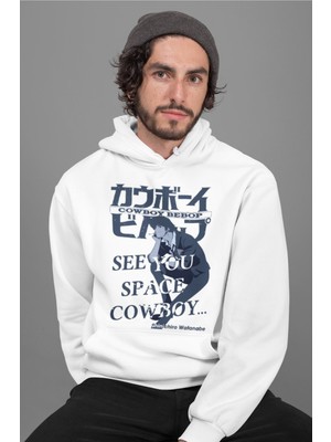 Sevbano Cowboy Bebop Space Cowboy Baskılı Unisex Oversize Anime Karakter Hoodie