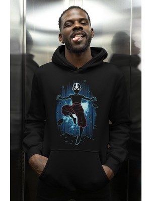 Sevbano Tasarım Avatar Baskılı Unisex Oversize Anime Karakter Hoodie