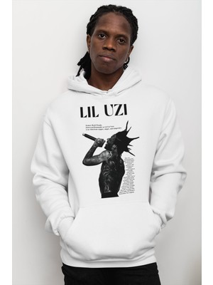 Sevbano Lil Uzi Rapper Baskılı Unisex Oversize Şarkıcı Hoodie