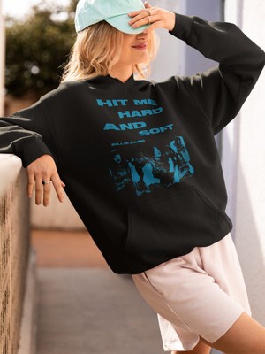 Sevbano Billie Eilish Hit Me Hard And Soft Baskılı Unisex Oversize Şarkıcı Hoodie