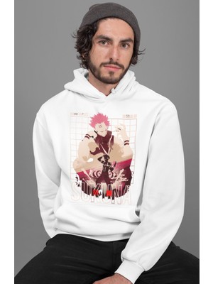 Sevbano Ryomen Sukuna Baskılı Unisex Oversize Jujutsu Kaisen Anime Hoodie