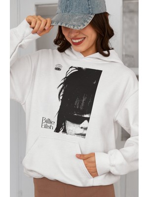 Sevbano Billie Eilish Baskılı Unisex Oversize Şarkıcı Hoodie