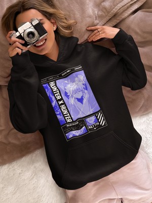 Sevbano Killua Zoldyck Hunter x Hunter Baskılı Unisex Oversize Anime Karakter Hoodie