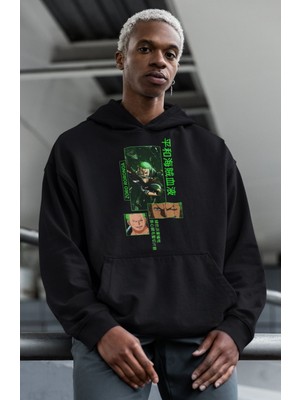 Sevbano Zoro Roronoa Baskılı Unisex Oversize One Piece Anime Hoodie