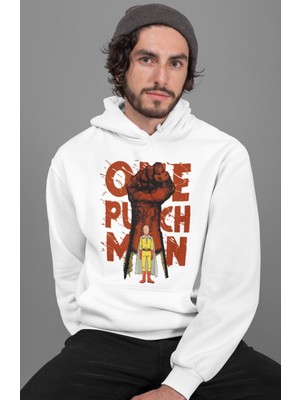 Sevbano Tasarım One Punch Man Baskılı Unisex Oversize Anime Hoodie