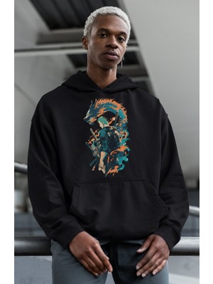 Sevbano Roronoa Zoro Baskılı Unisex Oversize One Piece Anime Hoodie