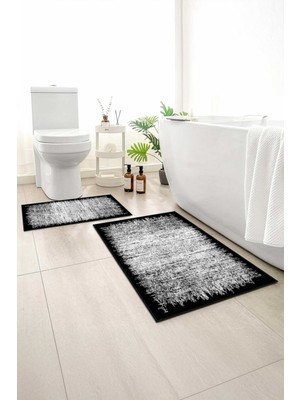 Monnhein 2 Li Banyo Paspası, Yumuşak Banyo Halısı, Kaymaz Tabanlı, Yıkanabilir - 60X100 - 50 X60