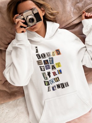 Sevbano Billie Eilish Lunch Baskılı Unisex Oversize Şarkıcı Hoodie