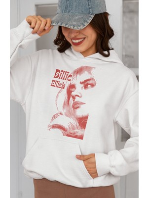 Sevbano Billie Eilish Baskılı Unisex Oversize Şarkıcı Hoodie