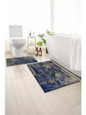 Monnhein 2 Li Banyo Paspası, Yumuşak Banyo Halısı, Kaymaz Tabanlı, Yıkanabilir - 60X100 - 50 X60