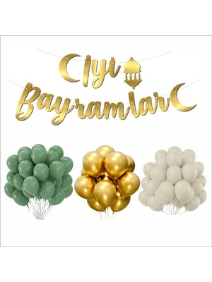 Zenviva 30 Balon+Iyi Bayramlar Banner Seti