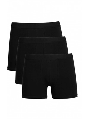 MiraLive Miray- Erkek Penye 3'lü Boxer Siyah