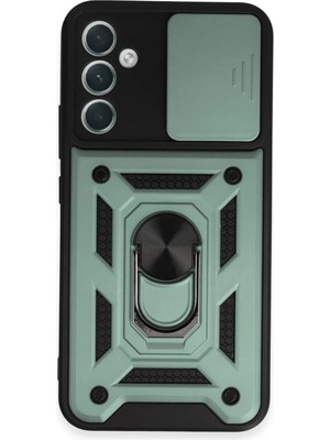 Newface Samsung Galaxy A34 5g Kılıf Pars Lens Yüzüklü Silikon - Yeşil