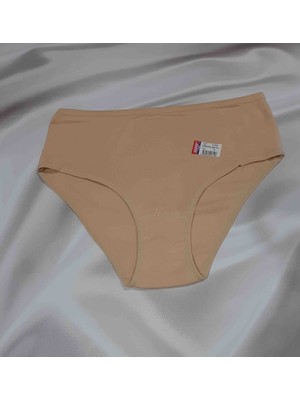 Shine Elagance Ten Rengi Ribana Bato Yüksek Bel Büyük Beden Kadın Rahat Külot