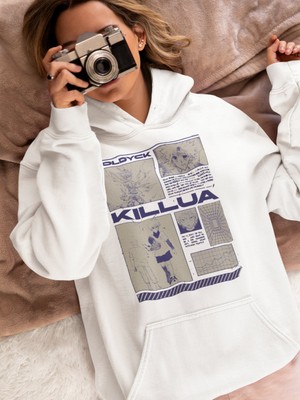 Sevbano Killua Zoldyck Hunter x Hunter Baskılı Unisex Oversize Anime Hoodie