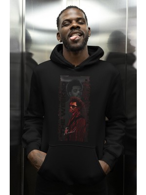 Sevbano The Weeknd Rapper Baskılı Unisex Oversize Şarkıcı Hoodie