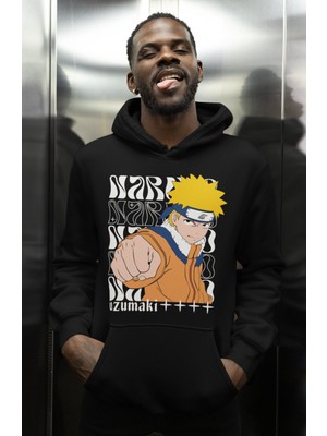 Sevbano Naruto Uzumaki Baskılı Unisex Oversize Anime Karakter Hoodie