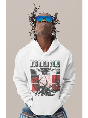 Sevbano Roronoa Zoro One Piece Baskılı Unisex Oversize Anime Karakter Hoodie
