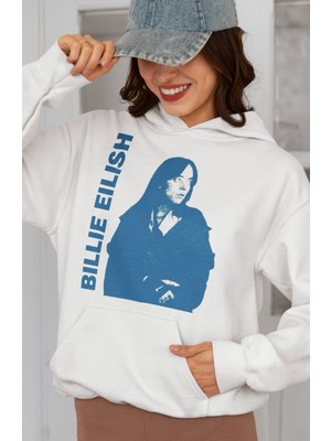 Sevbano Billie Eilish Baskılı Unisex Oversize Şarkıcı Hoodie