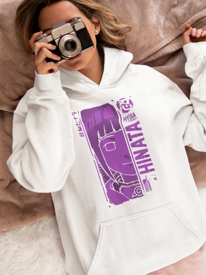 Sevbano Hinata Hyuga Baskılı Unisex Oversize Naruto Anime Hoodie