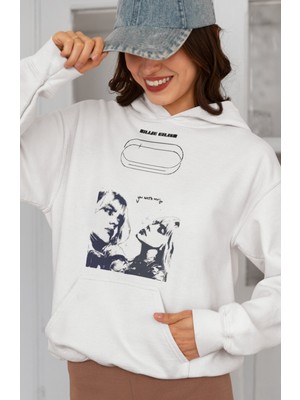 Sevbano Billie Eilish Baskılı Unisex Oversize Şarkıcı Hoodie