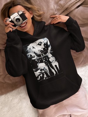 Sevbano Tasarım Vintage Billie Eilish Baskılı Unisex Oversize Şarkıcı Hoodie